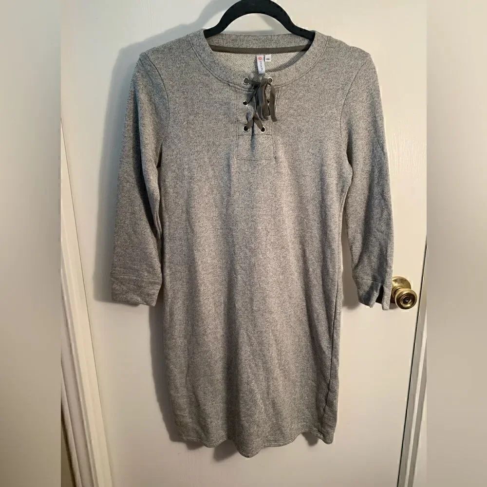 Peach EUC gray long sleeve sweatshirt dress Size XS